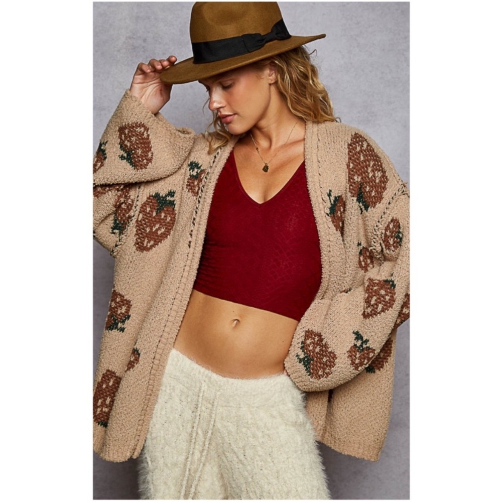 New POL Strawberry Cardigan Sweater - Picture 4 of 12